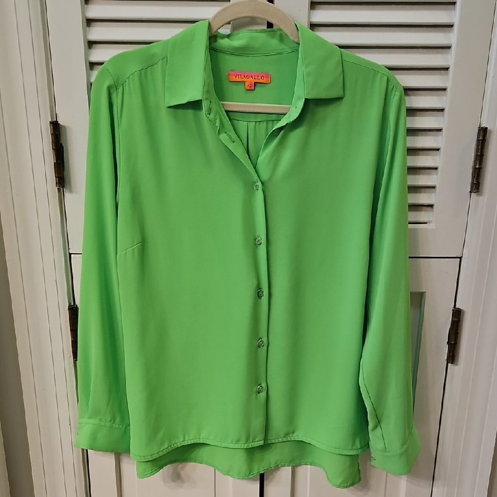 Anthropologie Lime Green Button-Down Shirt